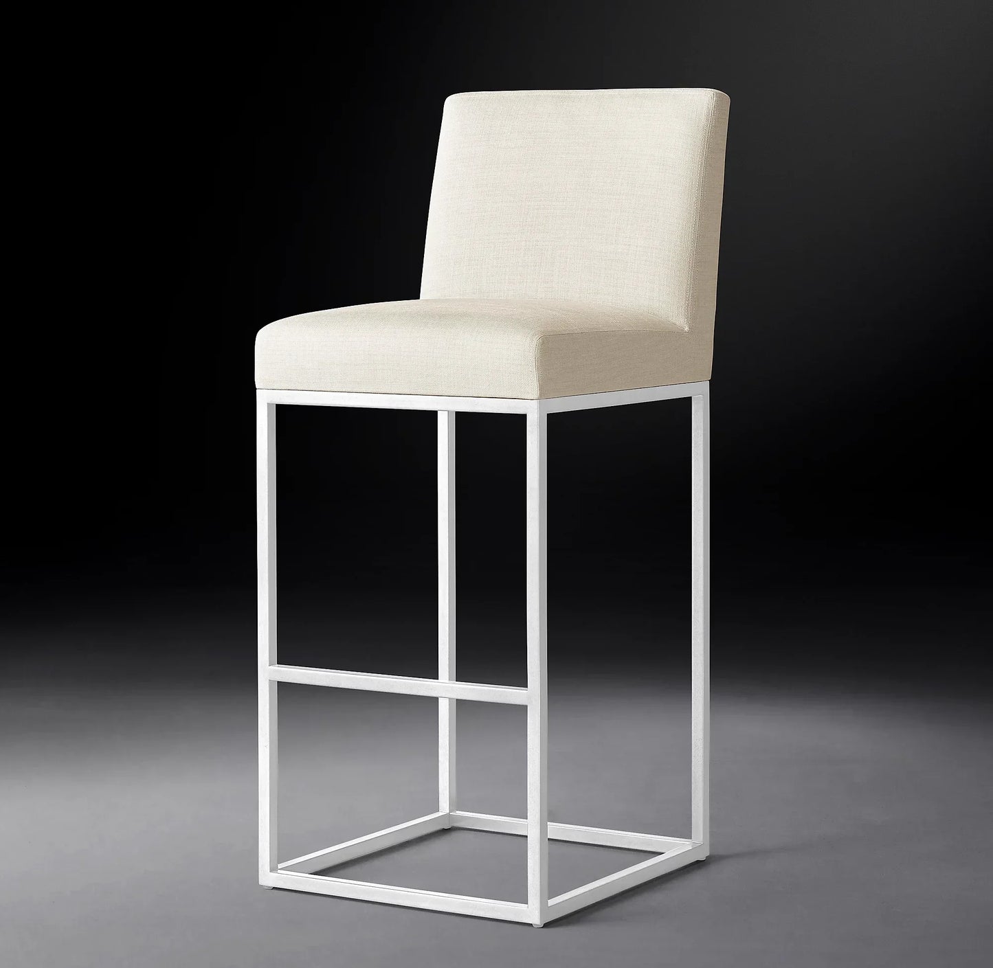 Luxury Armless Bar Stool – Contemporary Fabric Upholstered Designer Seating