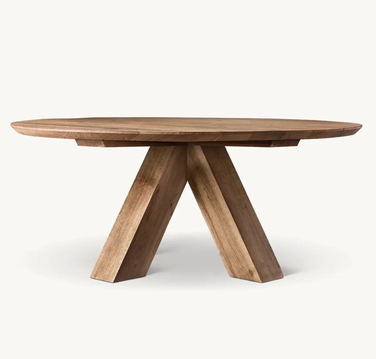 Round Dining Table – Cracking Oak Texture in Brule Umber Statement Piece
