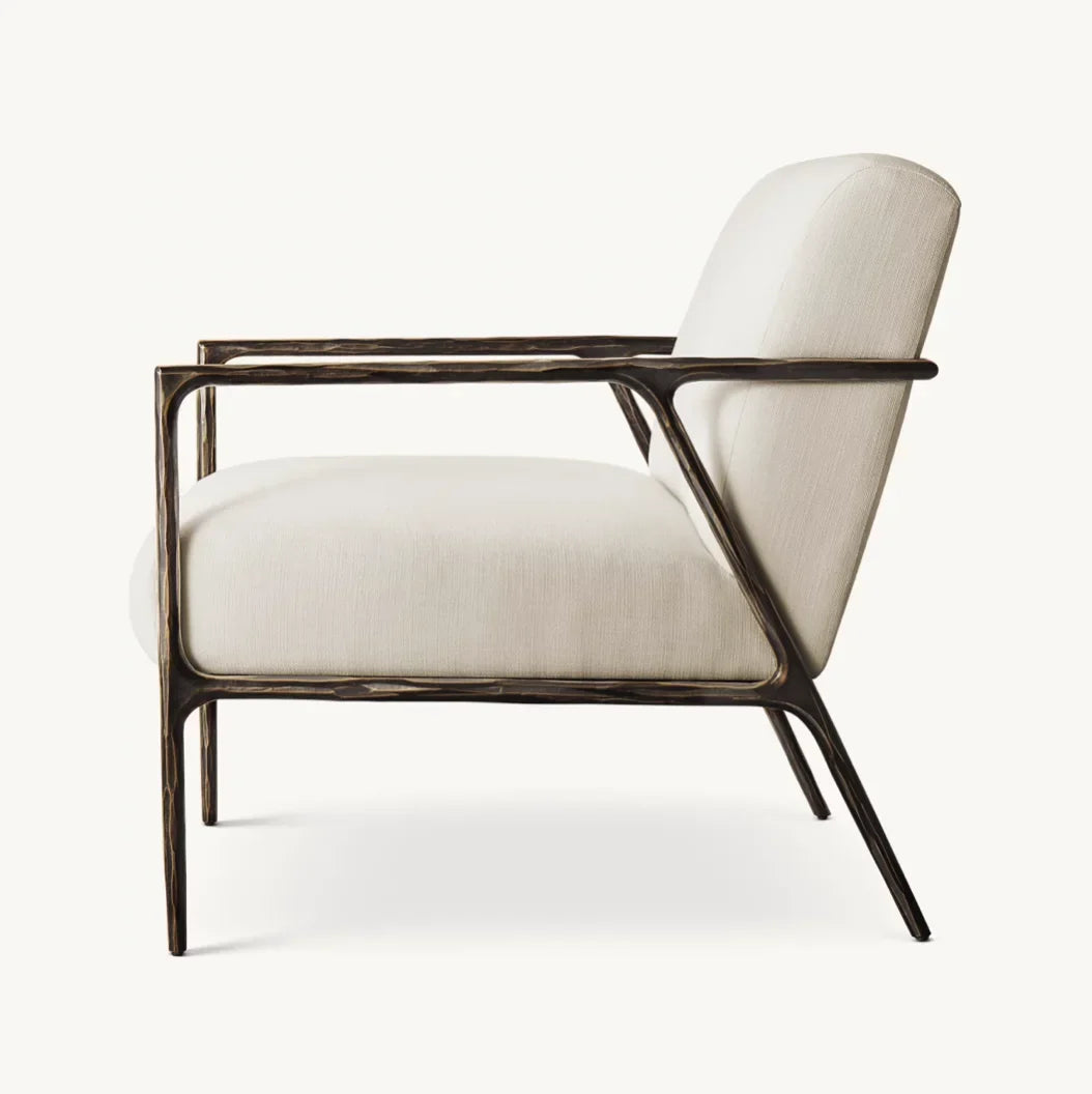 Midcentury Track Armchair – Solid Oak Frame by Re Home – Minimalist Statement Piece | 1600969803250