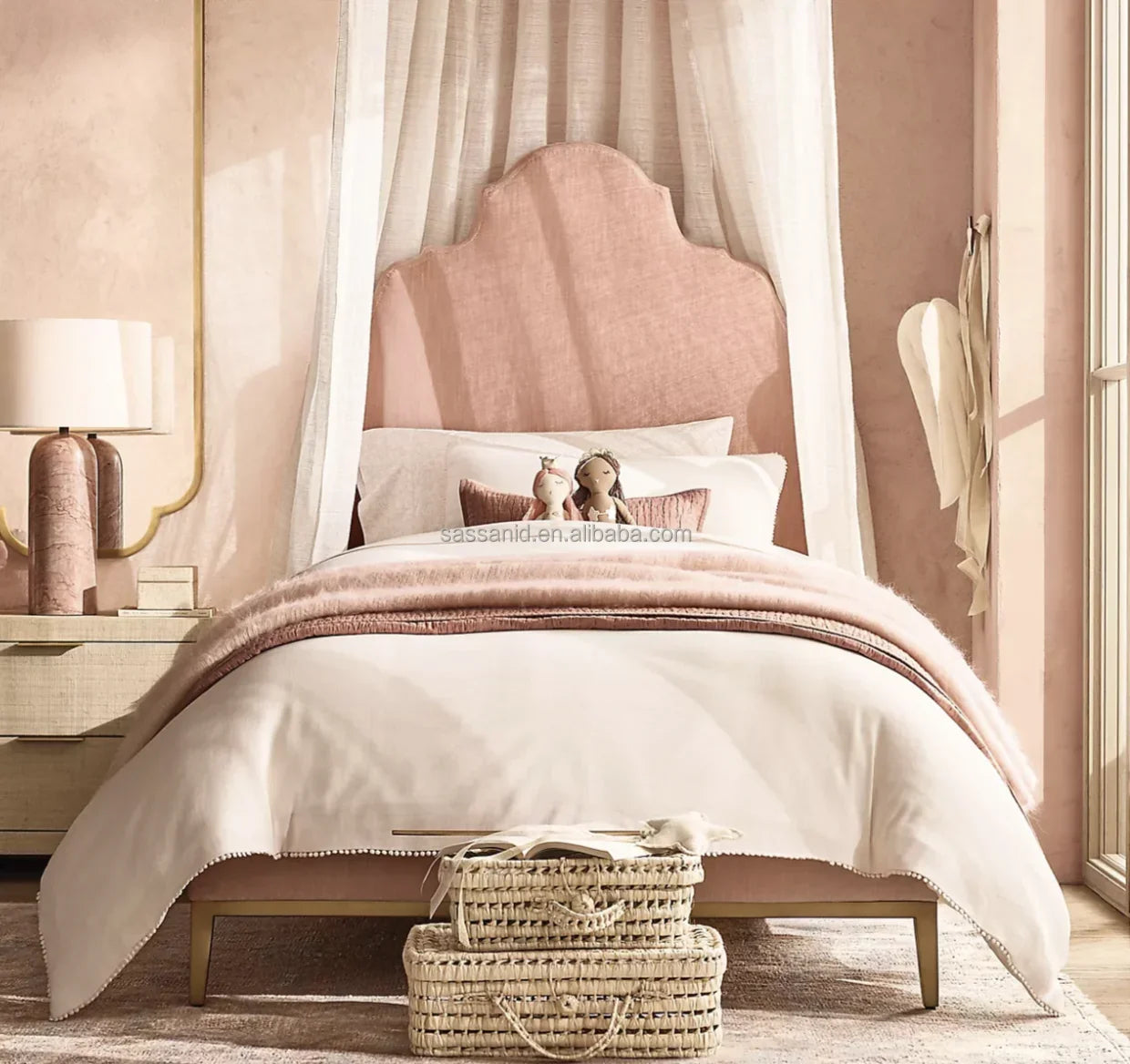 Upholstered Bed – Modern Tufted Velvet Camilla Statement Piece 1601640302743