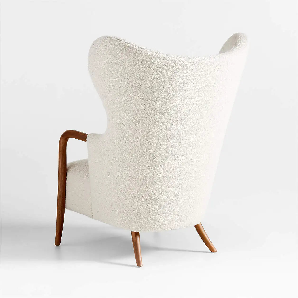 Laso Italian Designer Accent Chair – White Bouclé Statement Piece