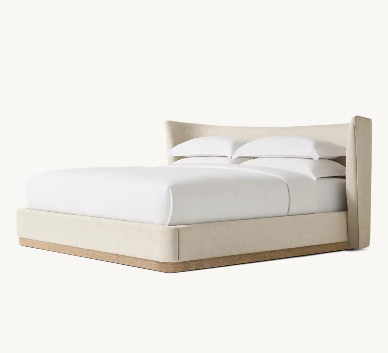 Wing Back Shelter Bed – Contemporary Fabric Upholstered Designer Statement Piece