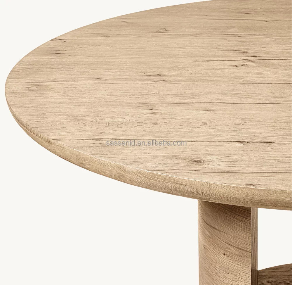 Bora Round Dining Table – Architectural Solid Oak Statement Piece