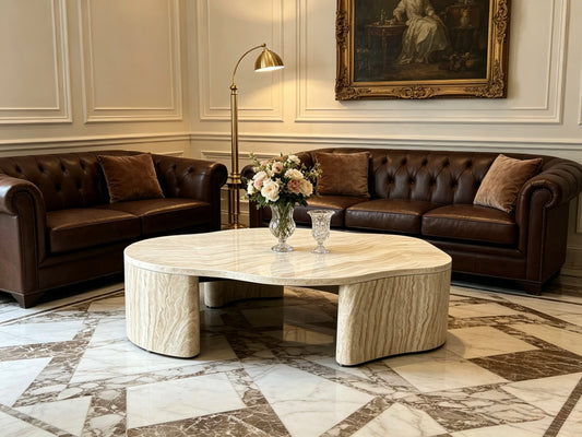Luxury Geometric Marble Coffee Table Modern Italian Style for Villa