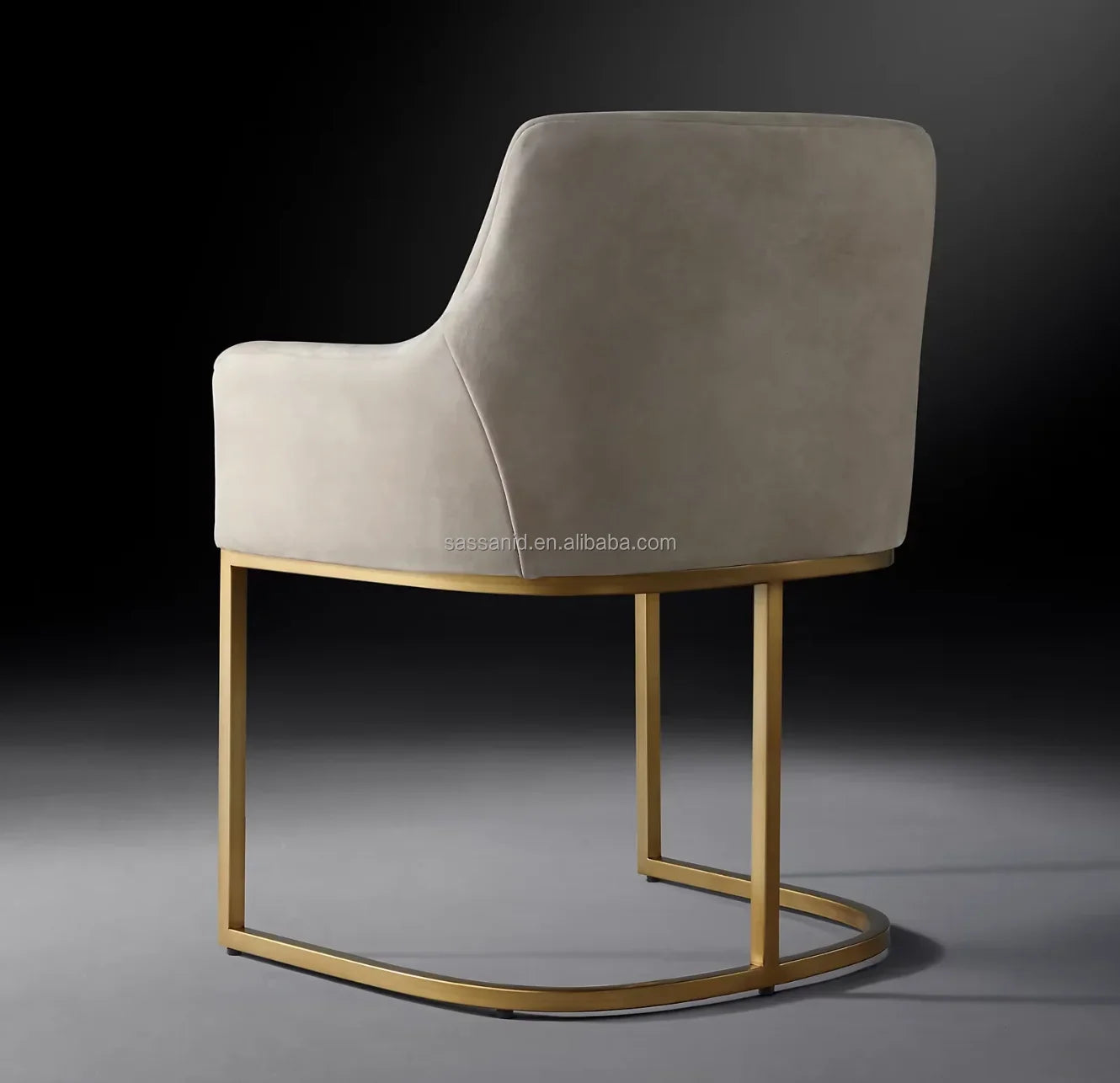 Dining Armchair – Curved-Back Track Arm Leather – Re Home – Midcentury | 102119619066