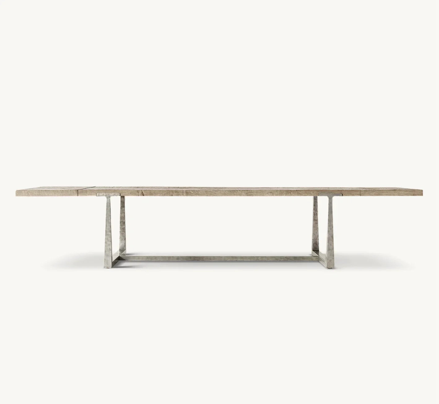 Industrial Extension Dining Table – T-Brace Solid Oak – Statement Piece