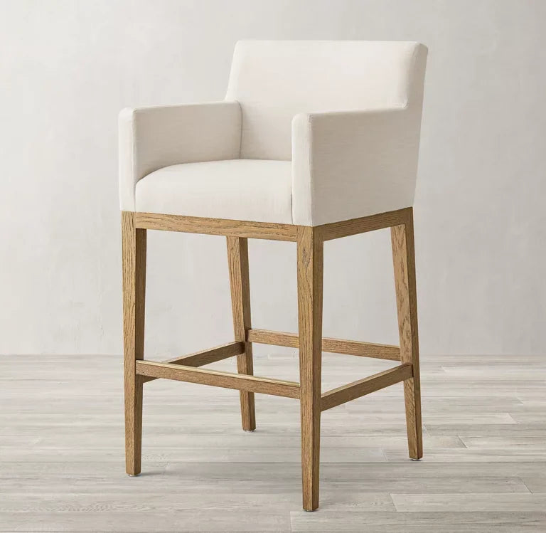 Midcentury Stool – Track Arm Design with Oak Statement Piece | 2677-15