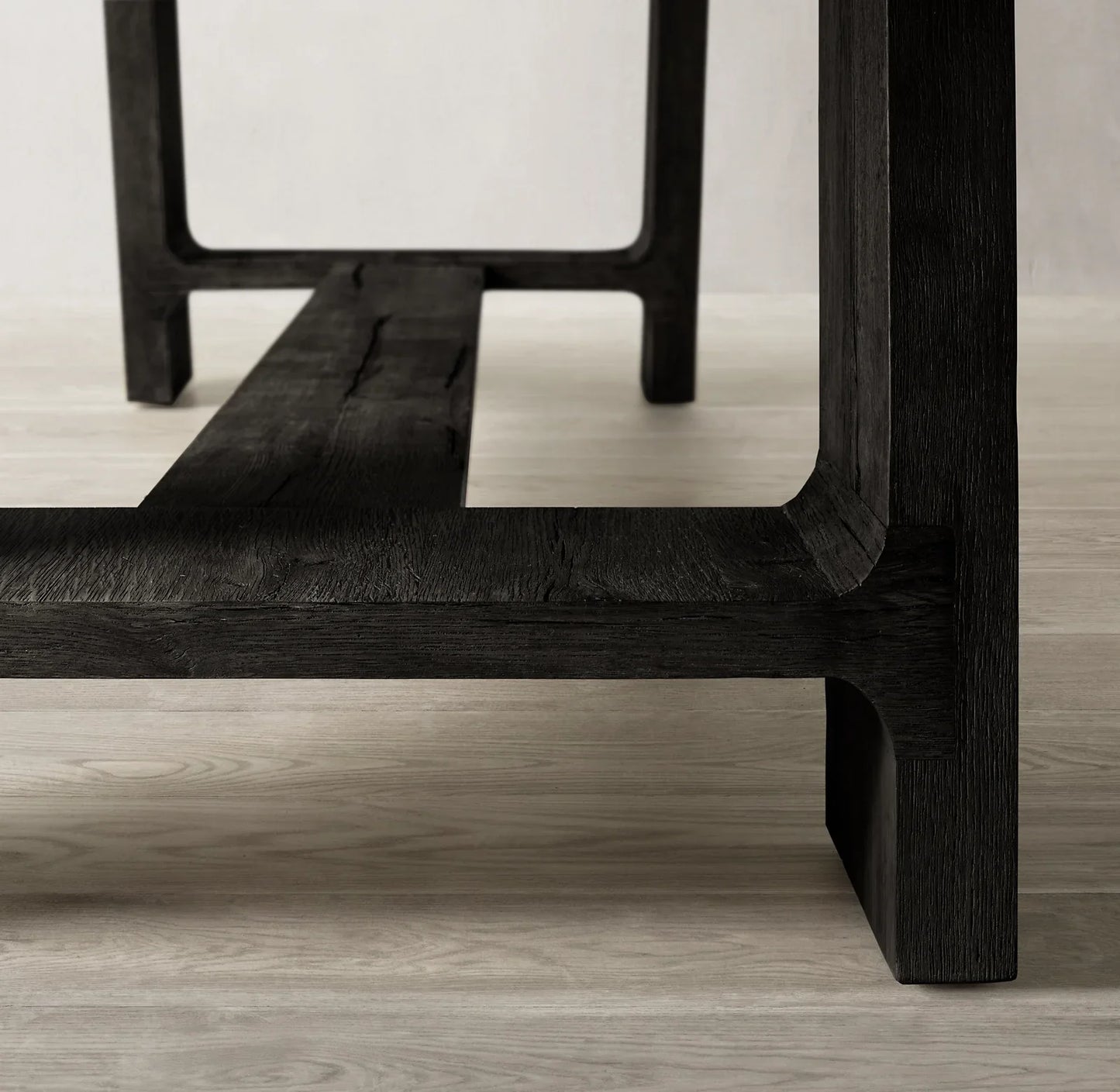 French Contemporary Extension Dining Table – Solid Oak Brushed Statement Piece