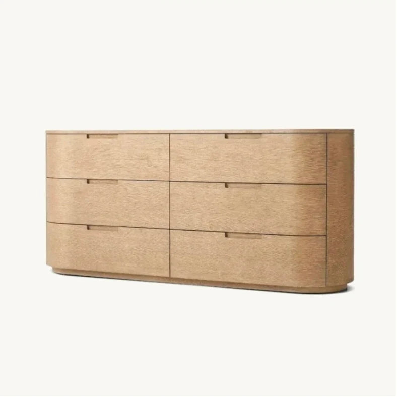 6-Drawer Chest 72" – French Vintage Solid Birch Wood Statement Piece