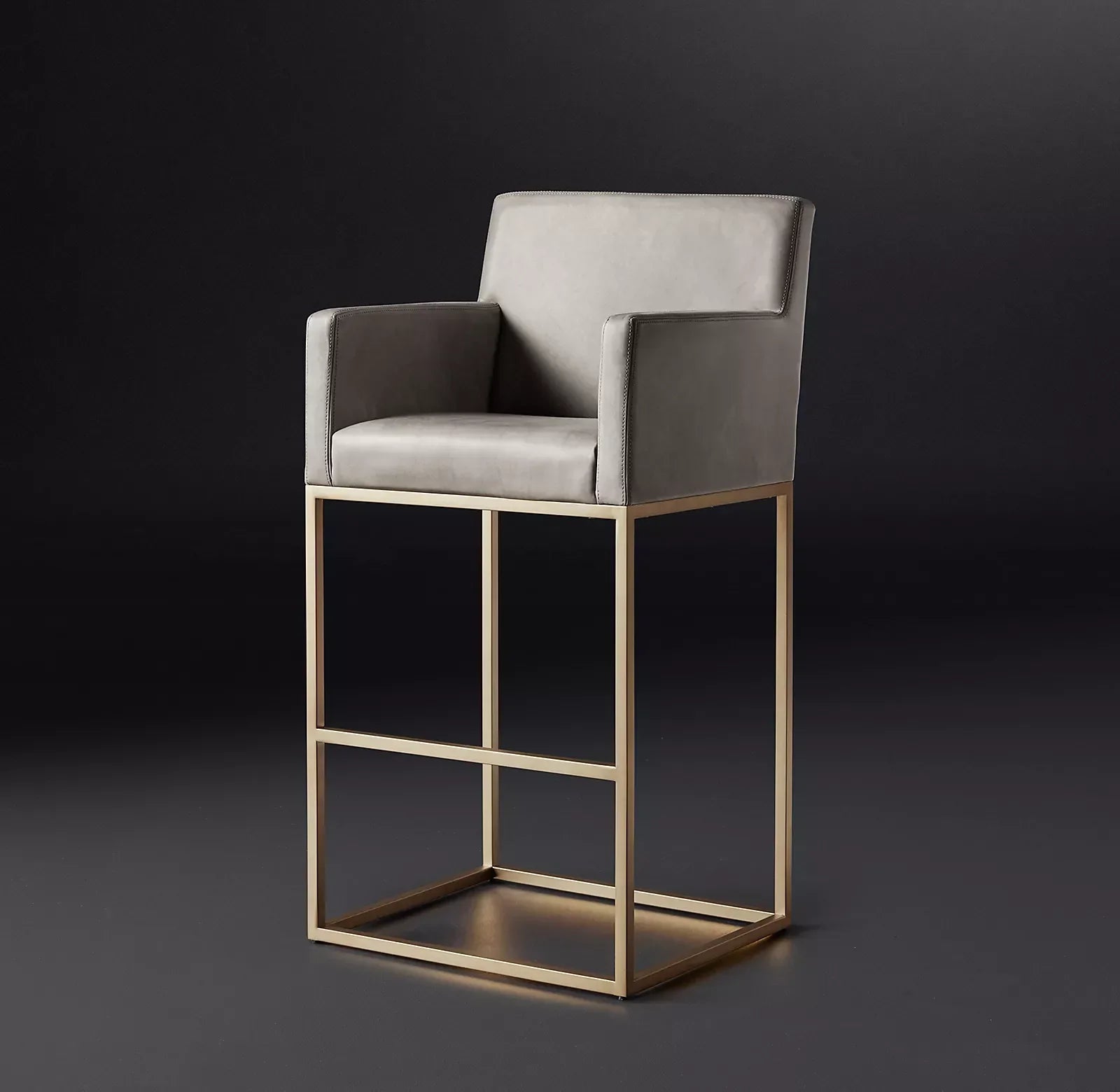 Modern American Leather Bar Stool – Track Arm Re Home Statement Piece