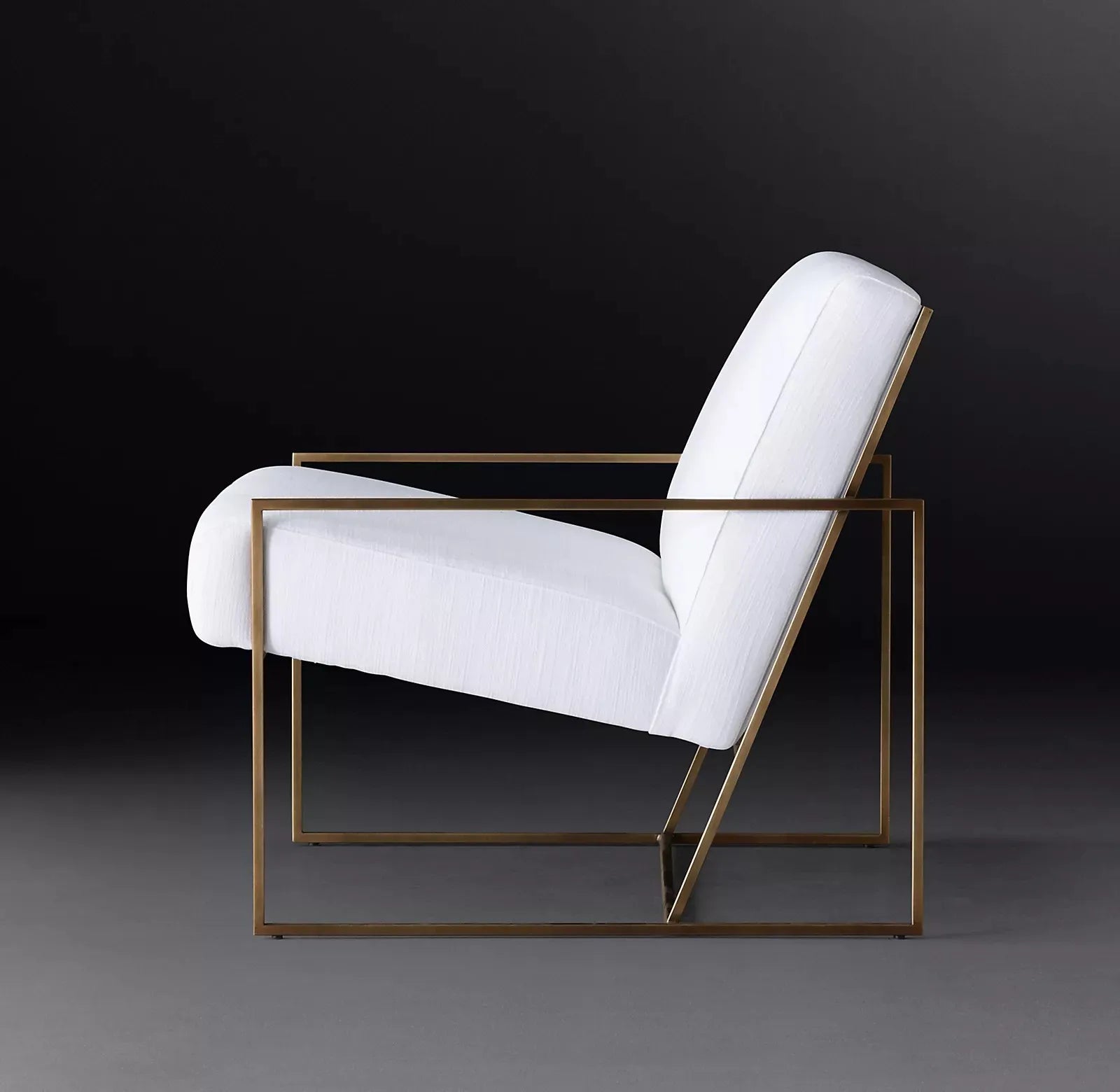 Modern Geometric Lounge Chair – Linen Upholstery Re Home Statement Piece