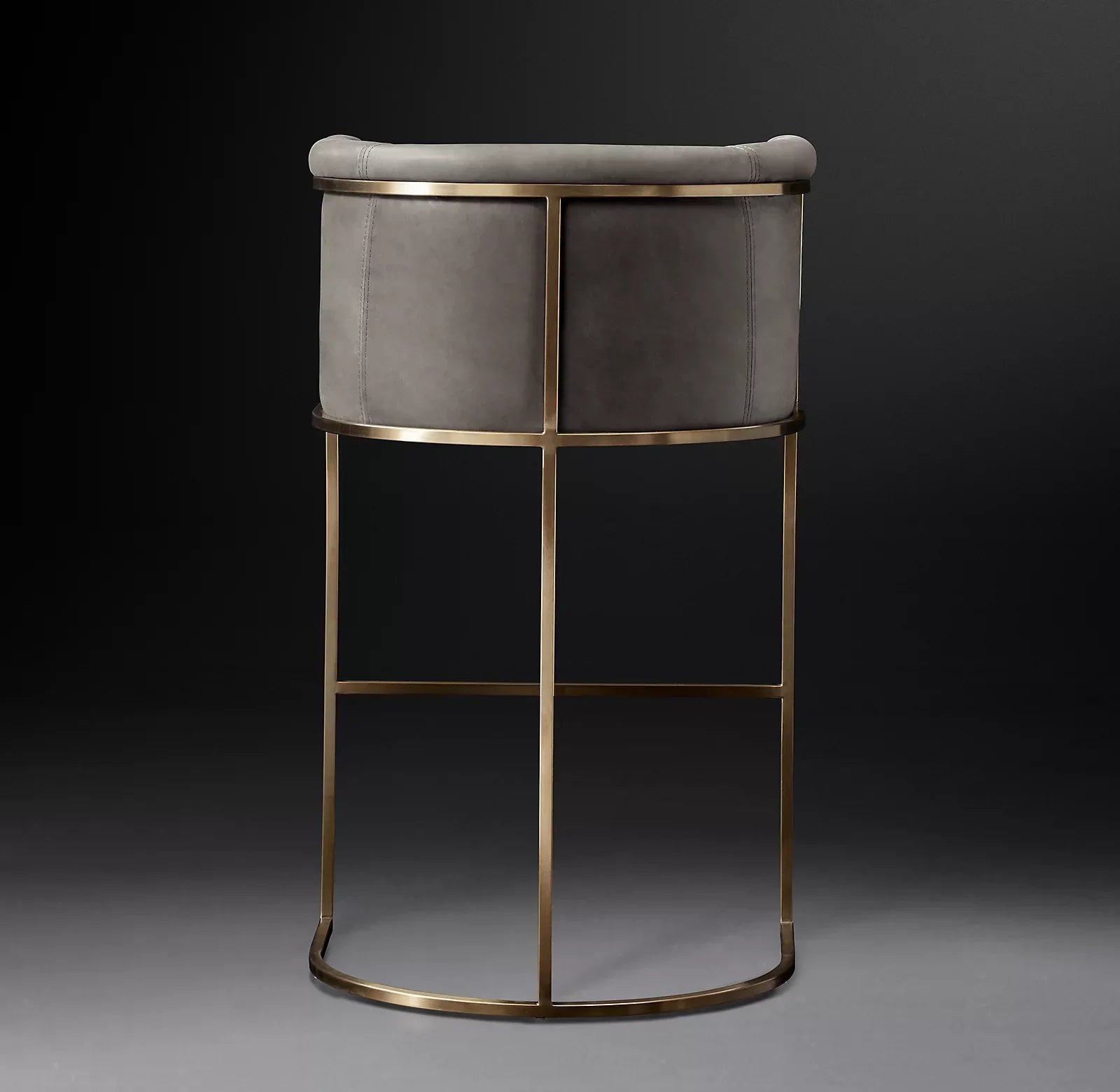 Bar & Counter Stool – Wexler Barrelback Leather & Stainless Steel Modernist Designer Seating