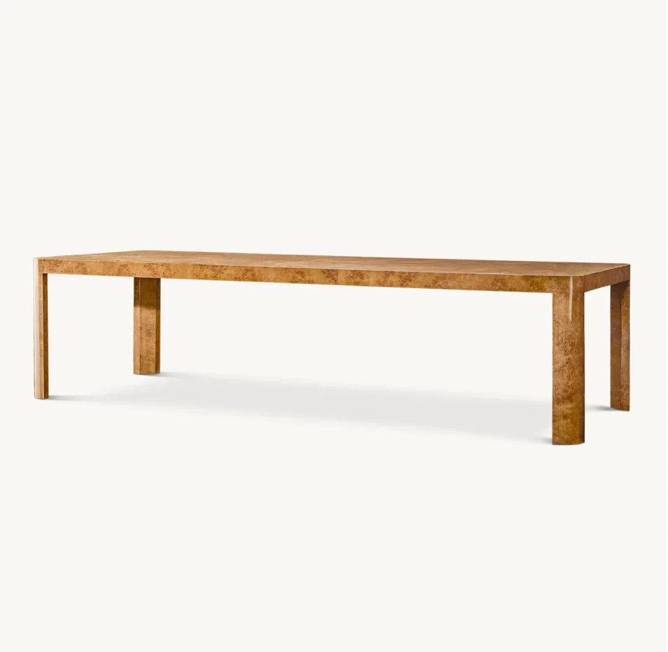 French Art Deco Dining Table – Handcrafted Burl Wood Statement Piece