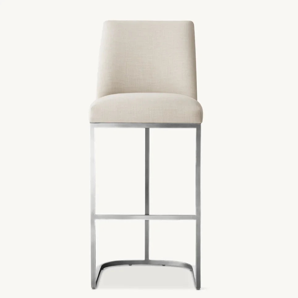 Emery Curved Back Bar Stool – Contemporary Fabric Designer Seating