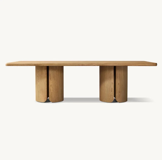 Madera Rectangular Dining Table – Handcrafted Solid Oak Modernist Design by Re Home – Architectural Statement Piece