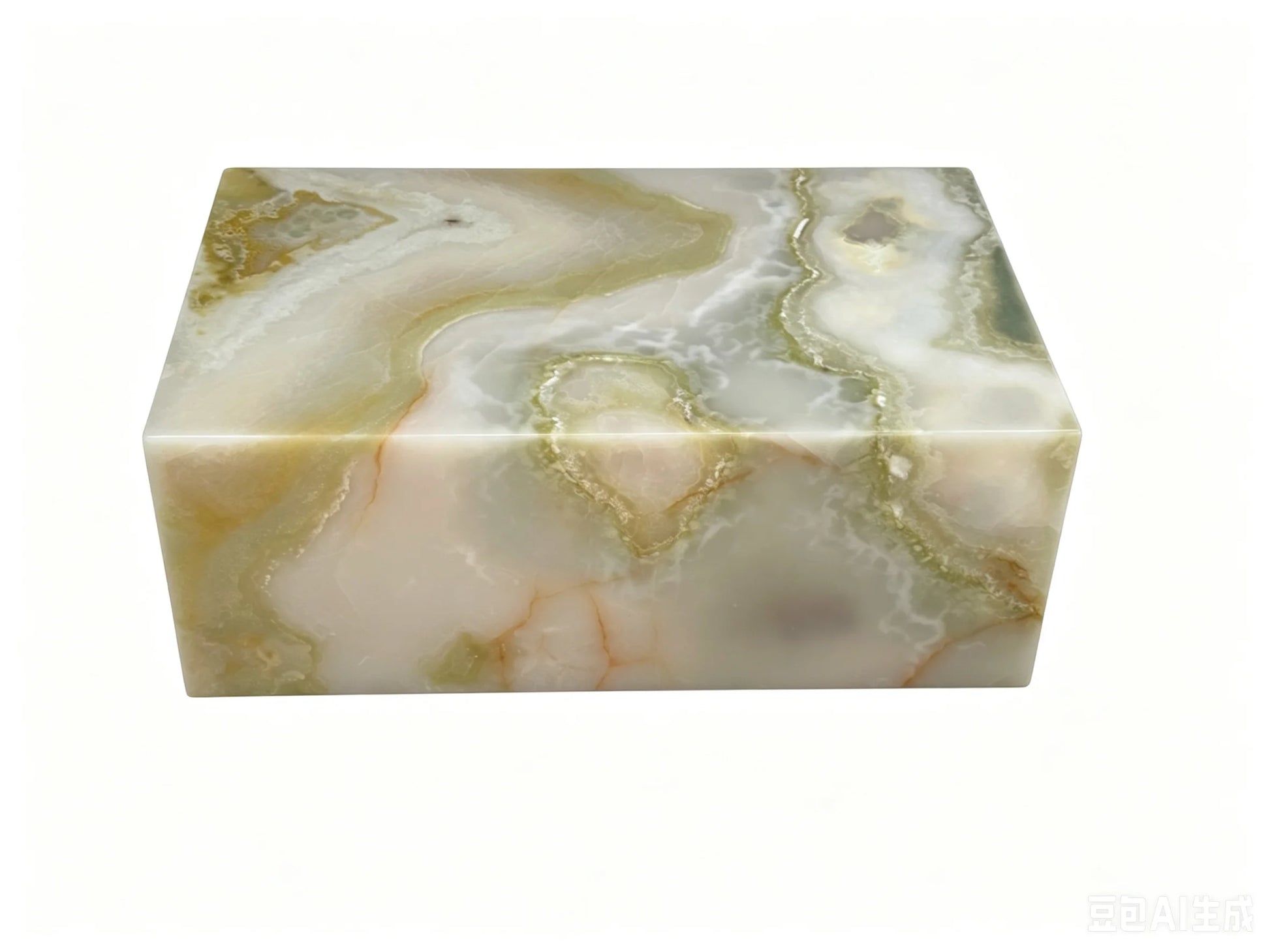 Luxury Rectangular Green Jade Marble Coffee Table Modern Italian Style for Villa