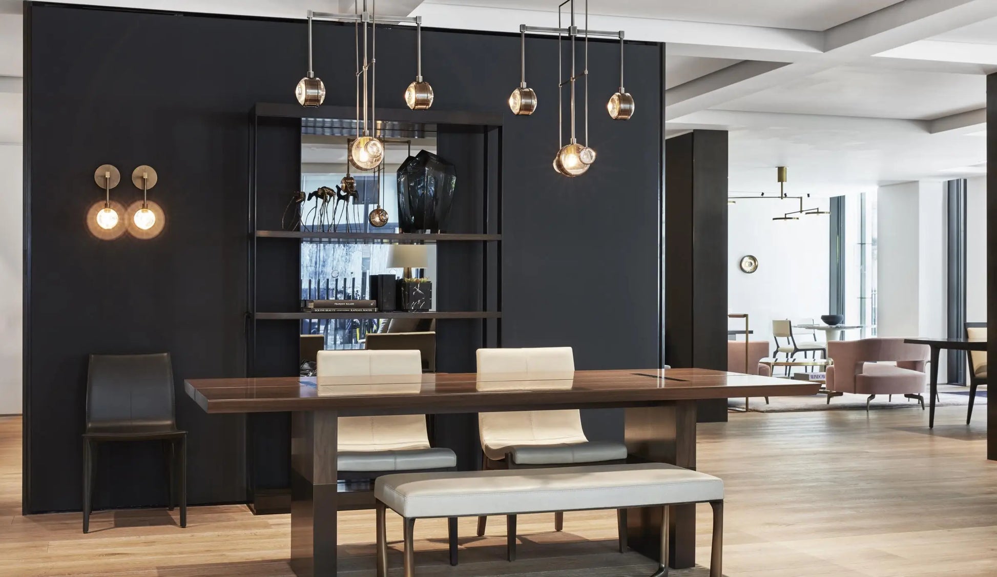 Walnut Ebony Split Dining Table – Luxury Italian Designer Statement Piece