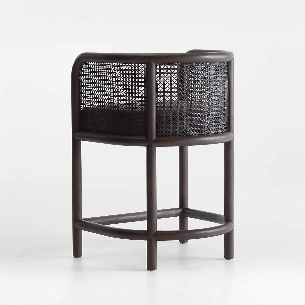 Cane Counter Stool – Black Oak Frame with Performance Fabric – Modern Designer Kitchen Seating | 1601099385716