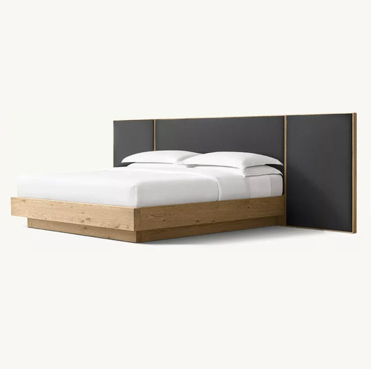 Japanese Platform Bed – Extended Panel Oak – Minimalist Statement Piece