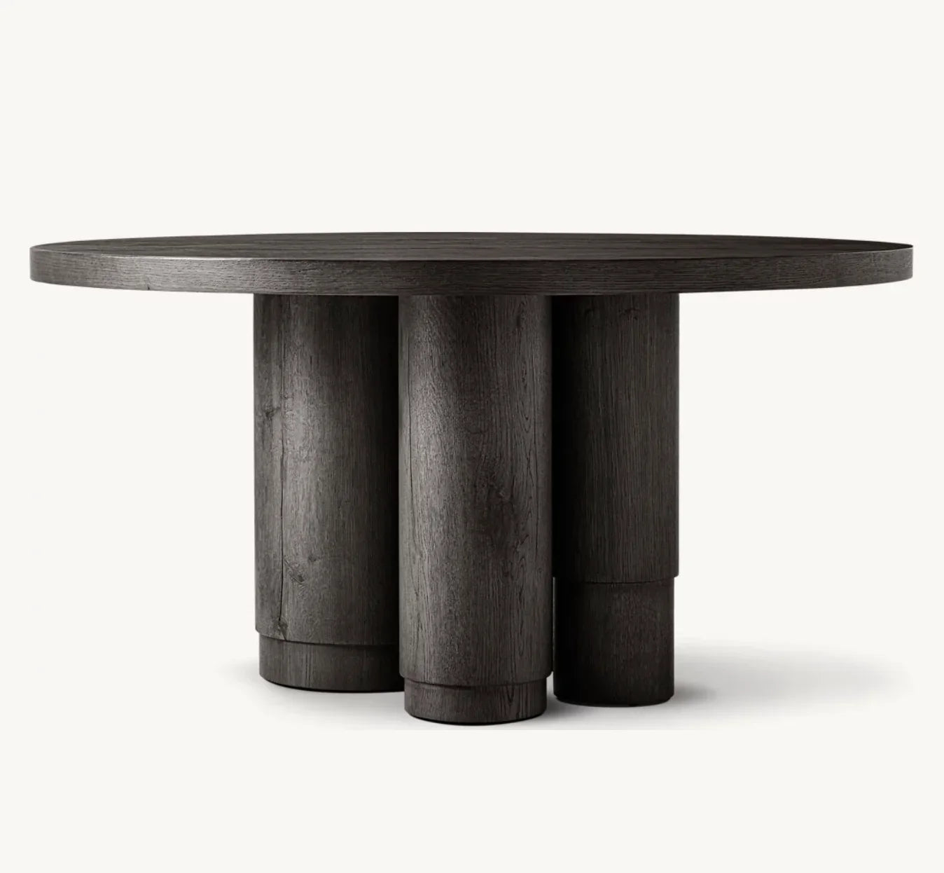 Round Dining Table – French Style Solid Oak Brushed Statement Piece