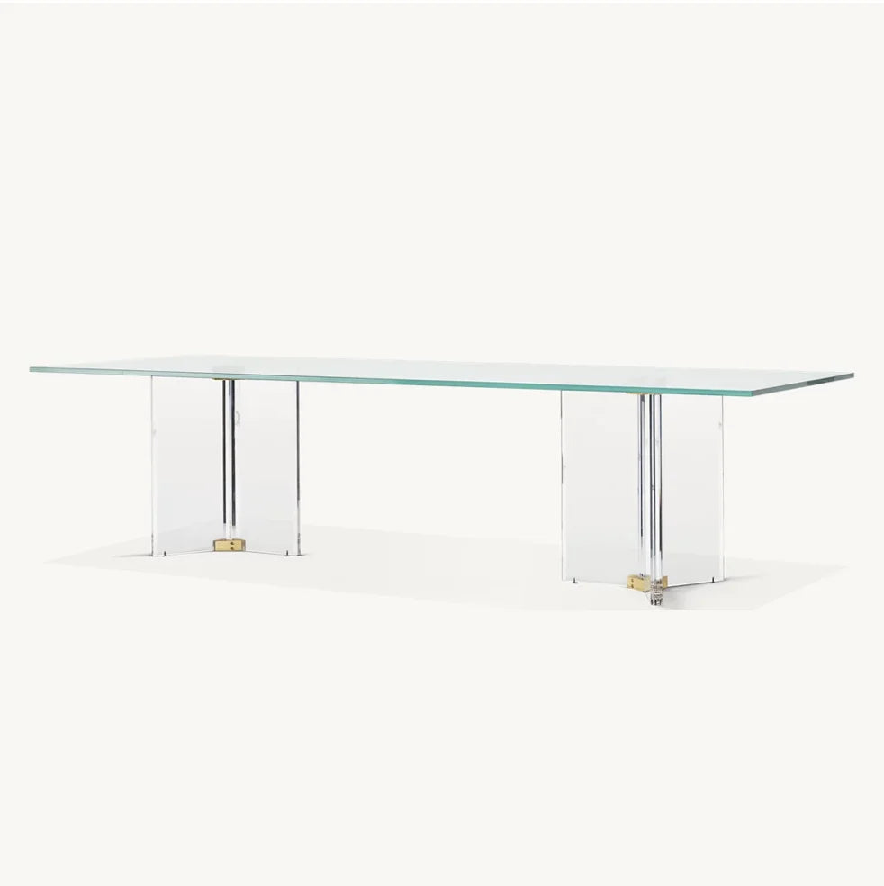 Rectangular Dining Table – Postmodern Acrylic and Solid Oak – Lazio | 1601224593426