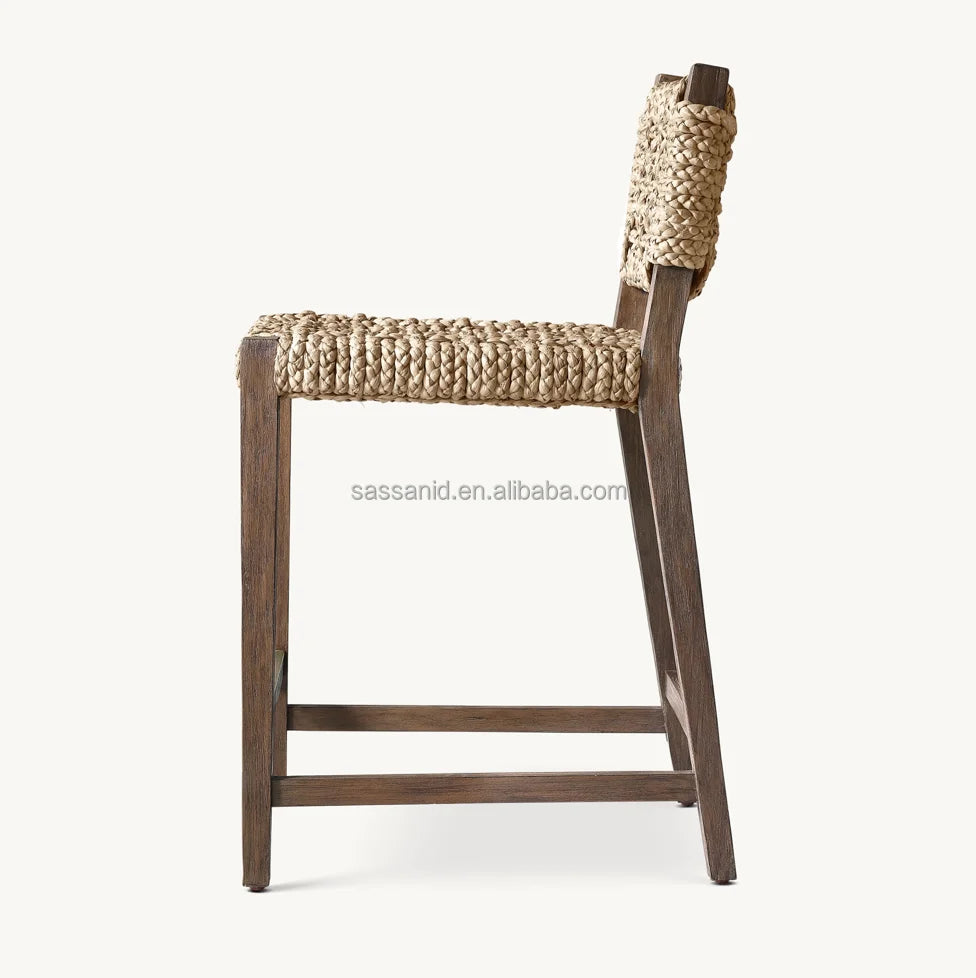 Counter Stool Modern Rustic – Solid Oak & Fabric Andy Designer Furniture