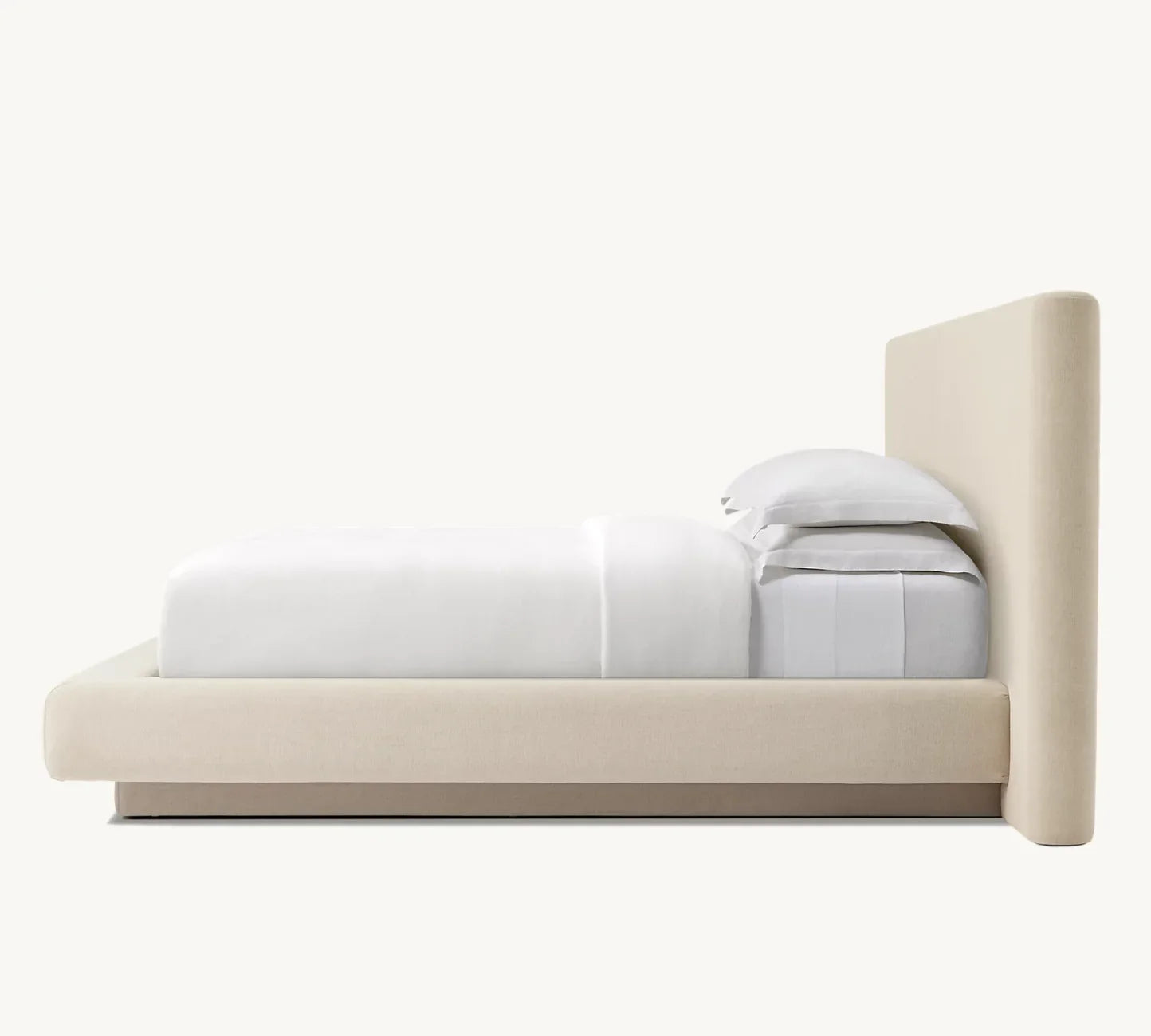 Mulholland Extended Upholstered Panel Bed – Fabric Sculptural Piece | 1601293685229