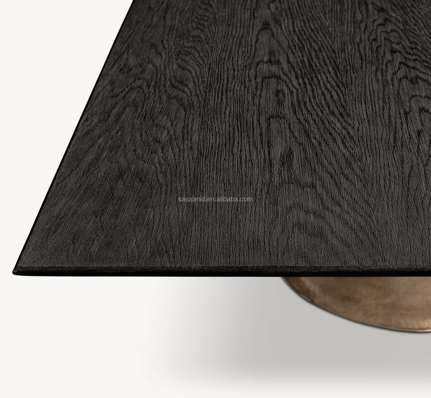 Mid-Century Pedestal Dining Table – Sculptural Wood Top and Cast Steel Base | 1601371175444