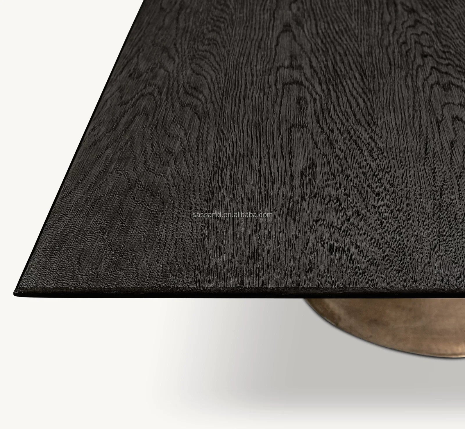 Mid-Century Pedestal Dining Table – Sculptural Wood Top and Cast Steel Base | 1601371175444