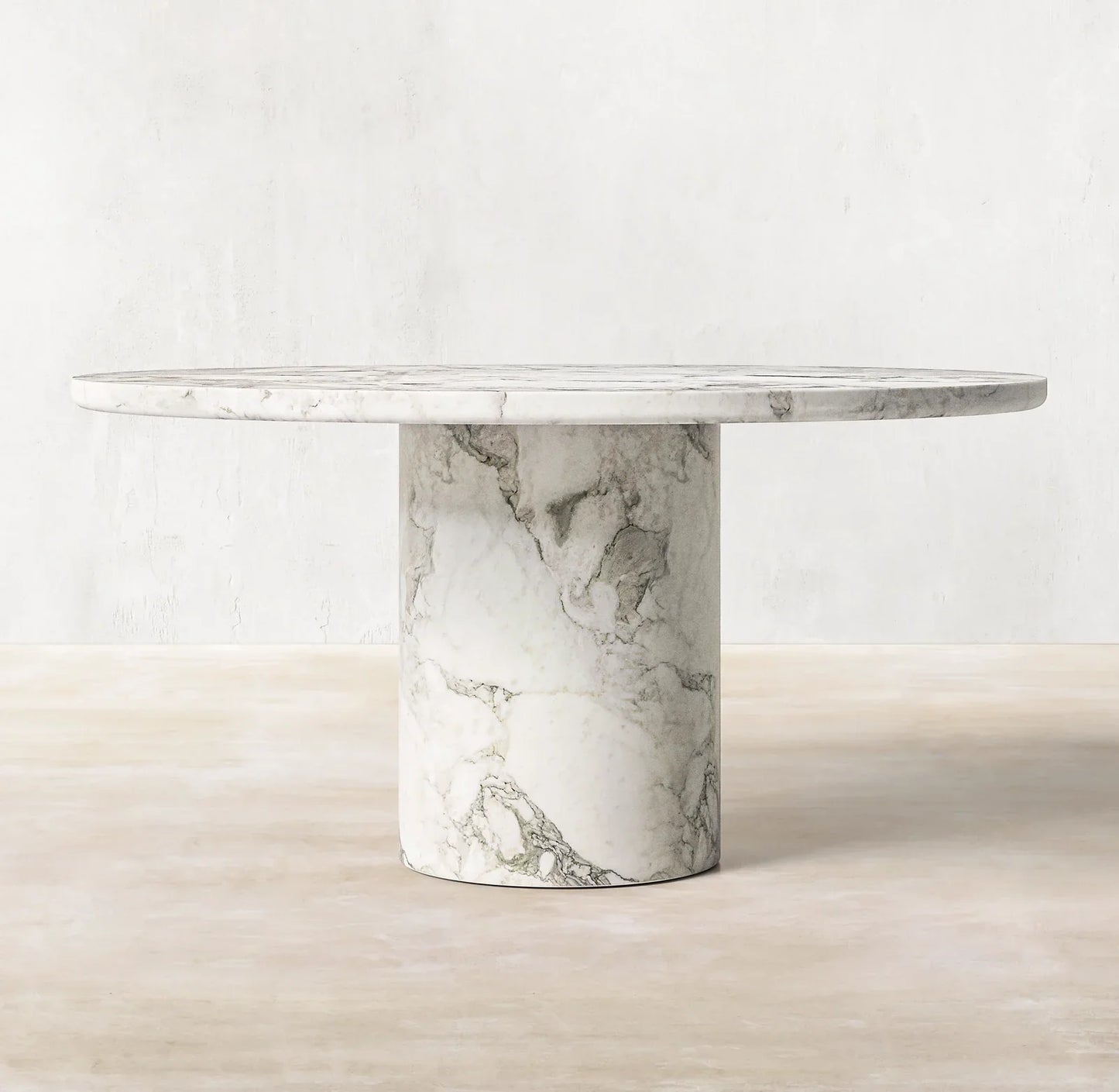 Round Dining Table – Italian Arabescato Marble Statement Piece | 1600725980024
