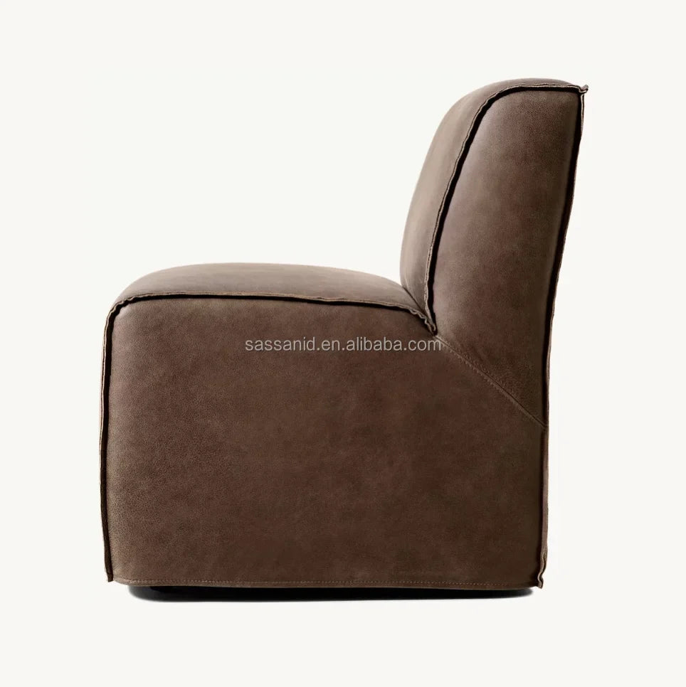 Dining Chair Barrel Seat – Walnut Leather Oliver Oulton Contemporary