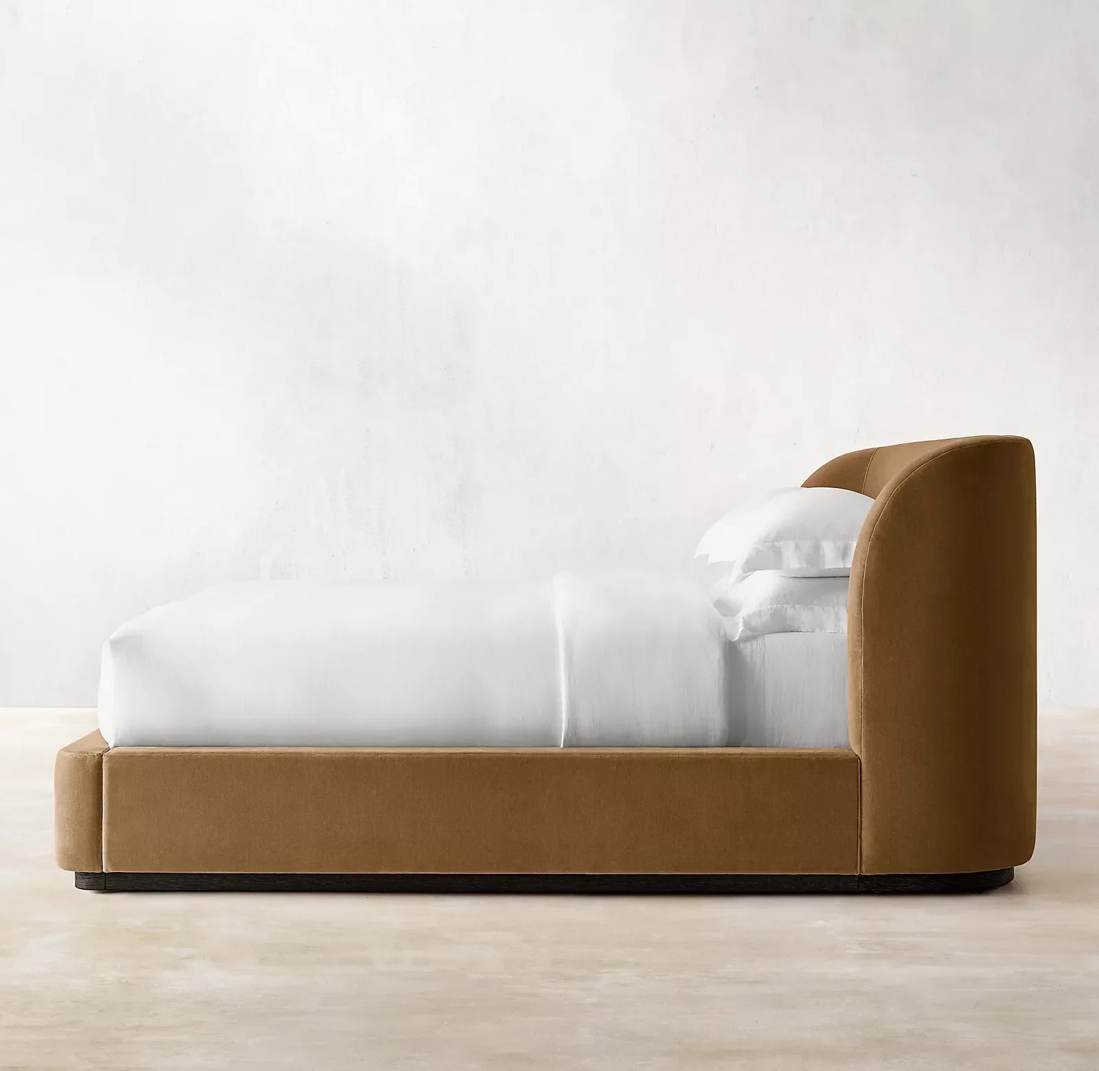 Copenhagen Fabric Panel Platform Bed – Burnt Caramel by Re Home