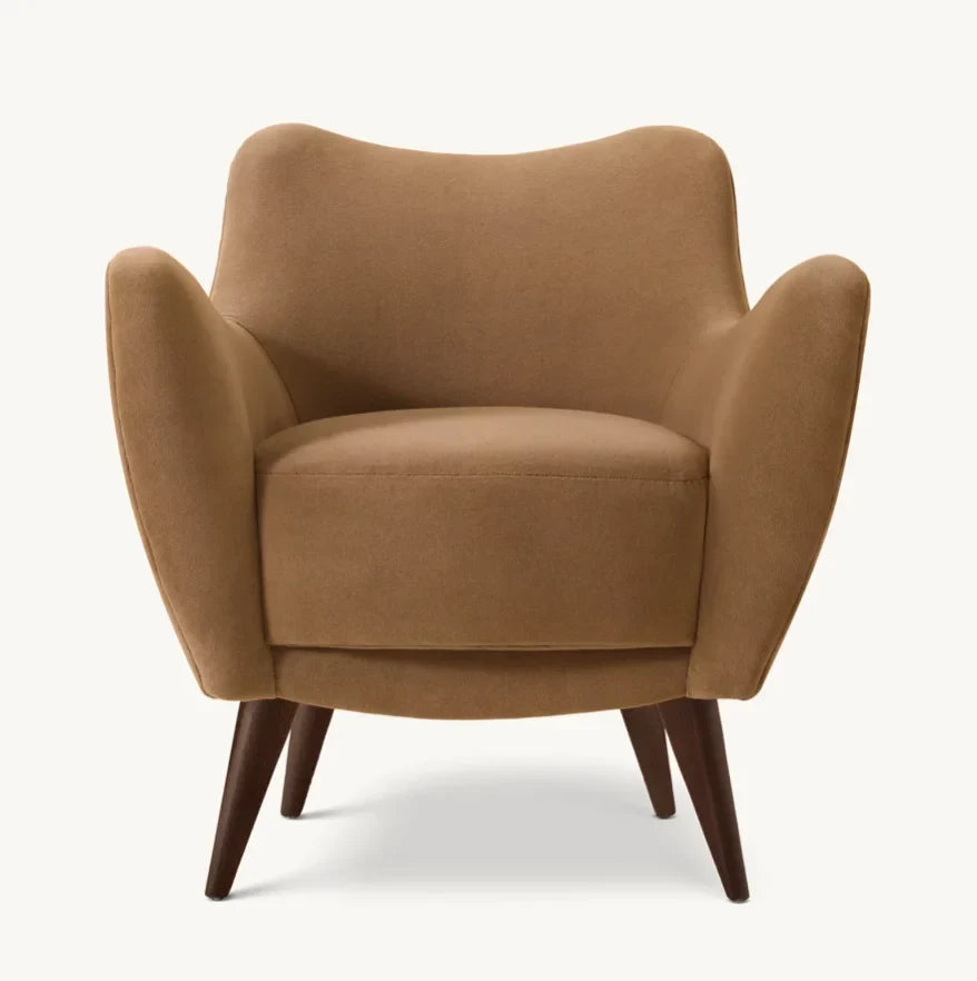 Florentia Sculptural Chair – Midcentury Oak & Leather Statement Piece by Re Home