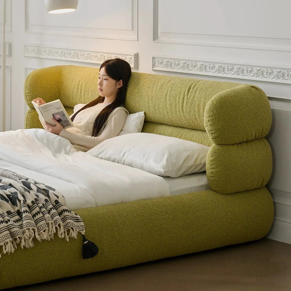 Modern Minimalist Upholstered Bed – Fabric Statement Piece | 26-216