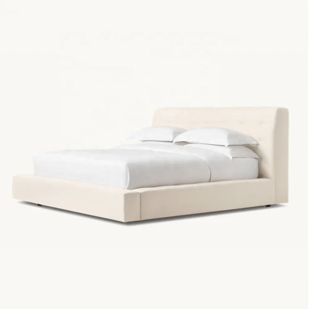 Burano Fabric Panel Platform Bed – Oak Design by Re Home