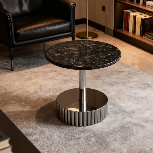 Luxury Round Marble Coffee Table Modern Italian Style for Villa