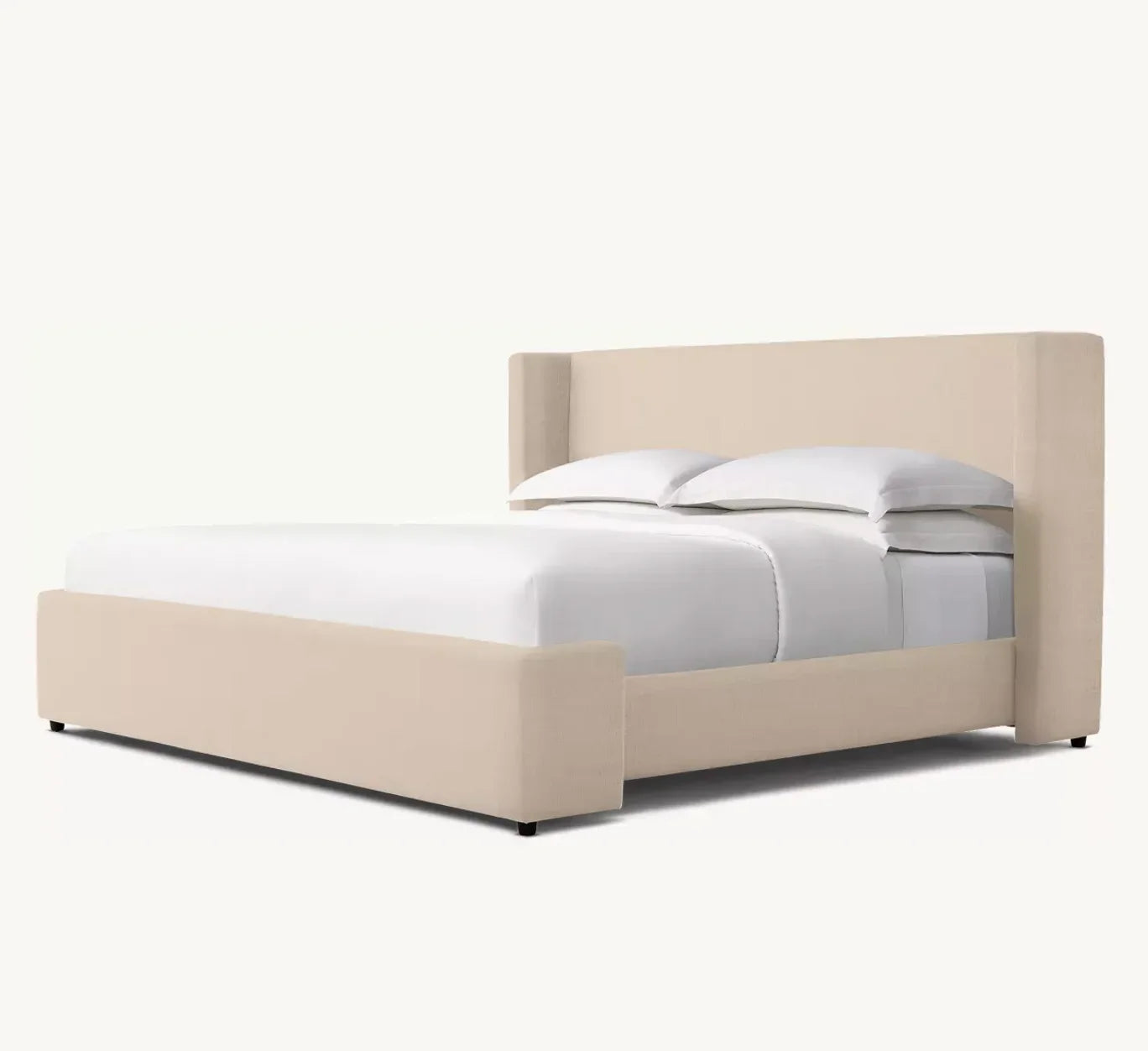 Shelter Bed – Postmodern Sculptural Sand Belgian Linen Arlen Statement Piece | 1601364420510