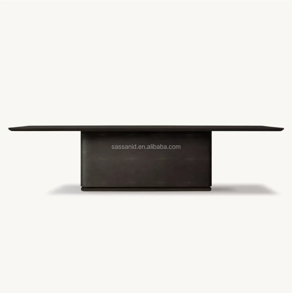 Shagreen Rectangular Pedestal Dining Table – European Artisan Statement Piece