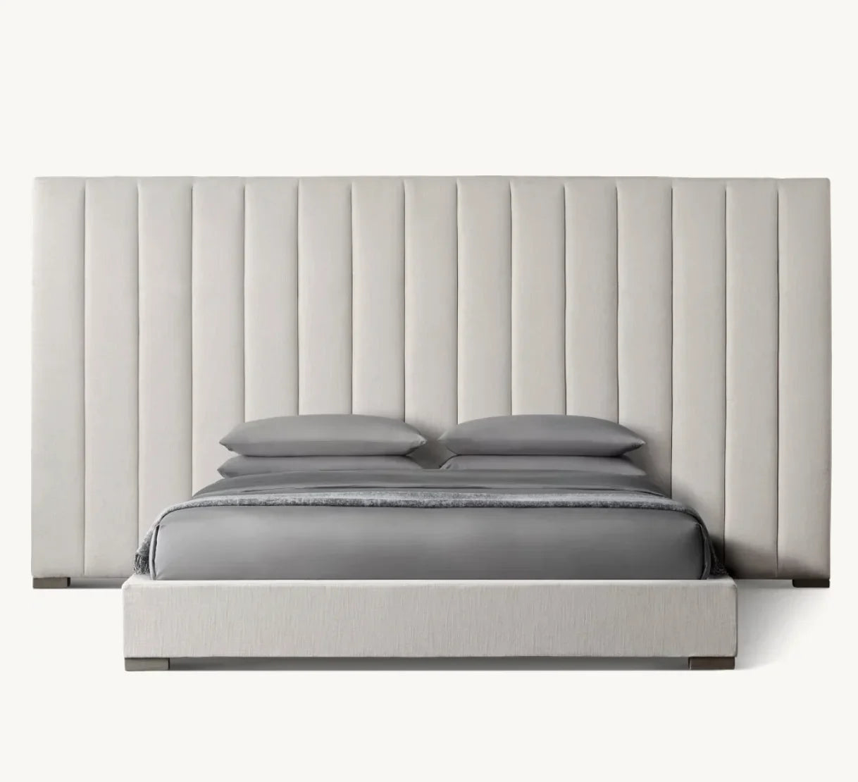 Platform Bed with Vertical Channel – Modern Fabric Re Home Statement Piece