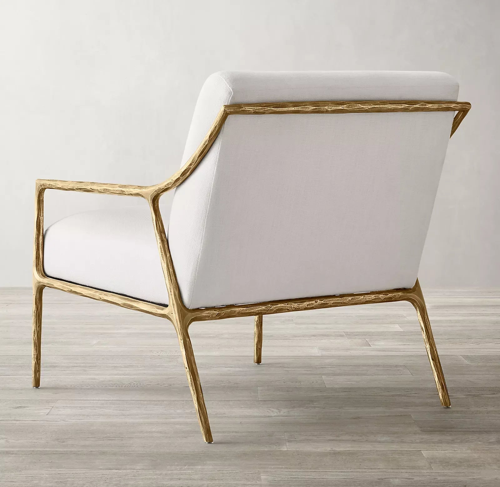 Thaddeus Slope Arm Chair – Hand Hammered Metal Statement Piece