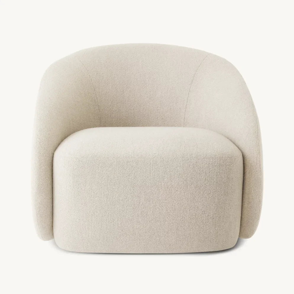 Italian Minimalist Lounge Chair – Sculptural Bouclé Statement Piece
