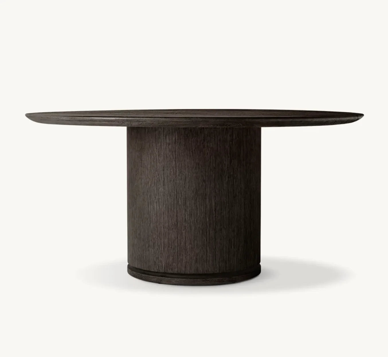 Round Dining Table 60" – Mid-Century Brushed Oak – Solid Wood | 1600934229981
