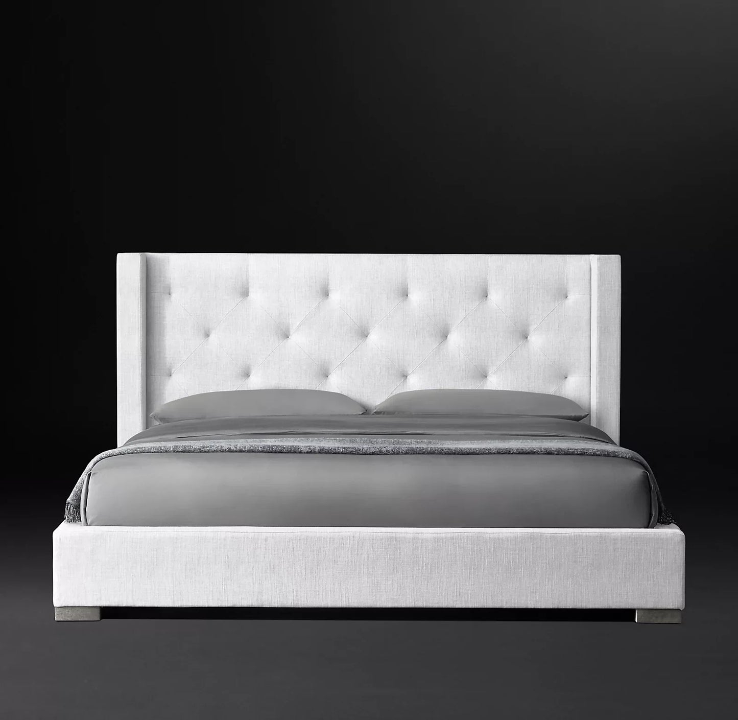 Modernist Shelter Platform Bed – Luxury Oak and Fabric Statement Piece