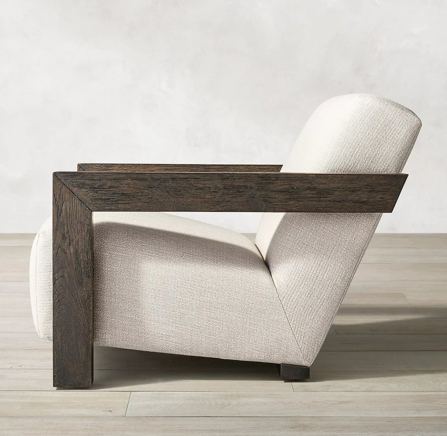 French Contemporary Wingback Chair – Elegant Linen Statement Piece