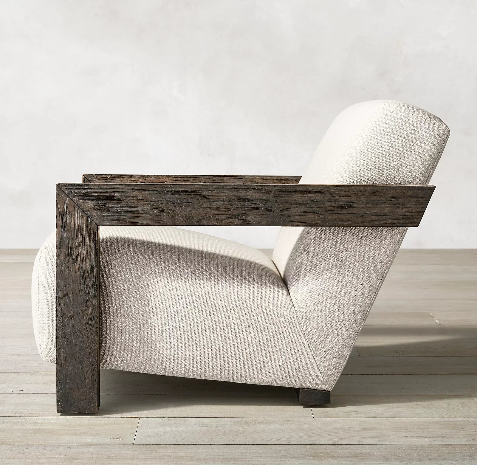 French Contemporary Wingback Chair – Elegant Linen Statement Piece