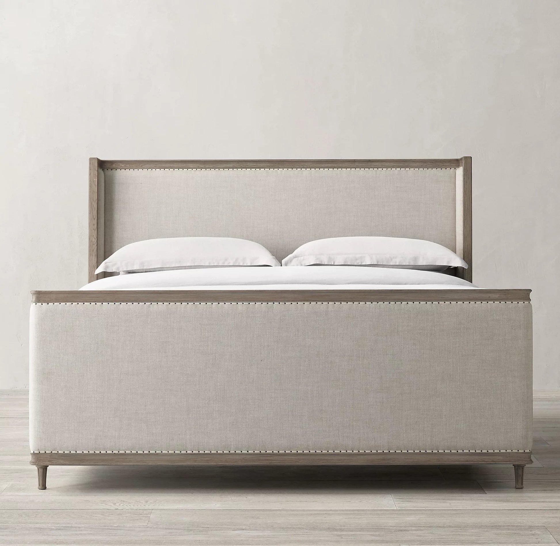 Midcentury French Shelter Bed – Wing Design in Brushed Oak – Luxury Statement Piece