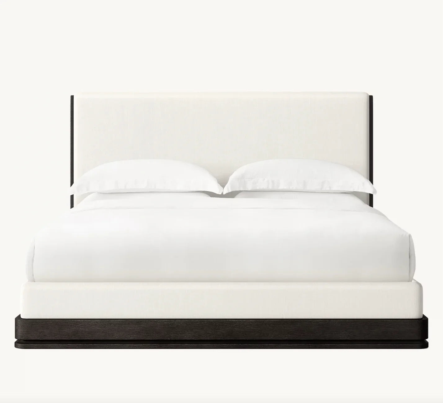 Contemporary Platform Bed – Nontufted Panel Design in Brushed Oak | 1601307761542