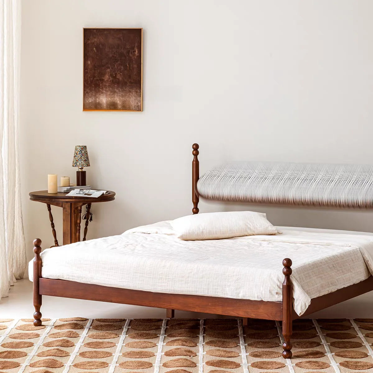 Luxury YZ-C305 Solid Wood Bed Frame Modern Italian Style for Villa
