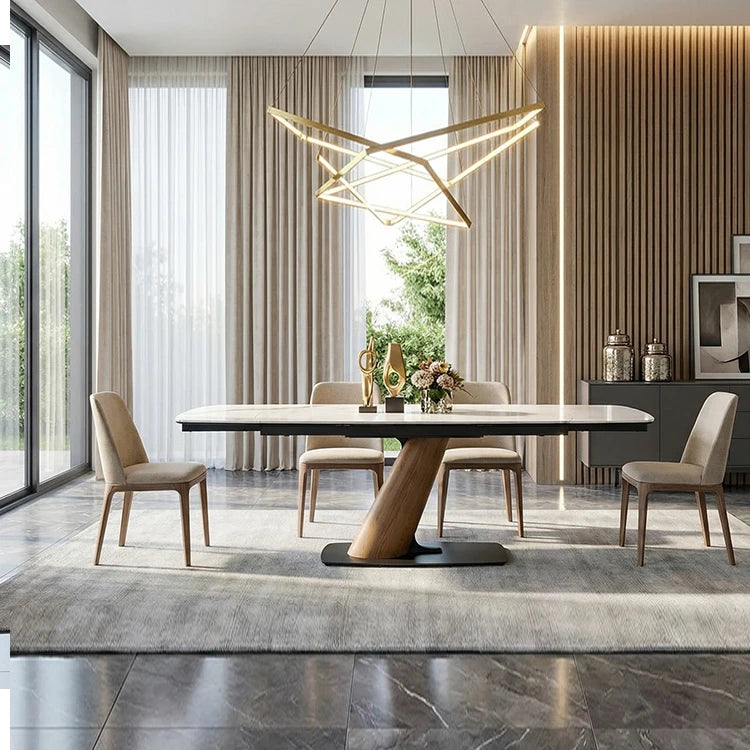 Luxury Sintered Stone Extendable Dining Table Modern Italian Style for Villa