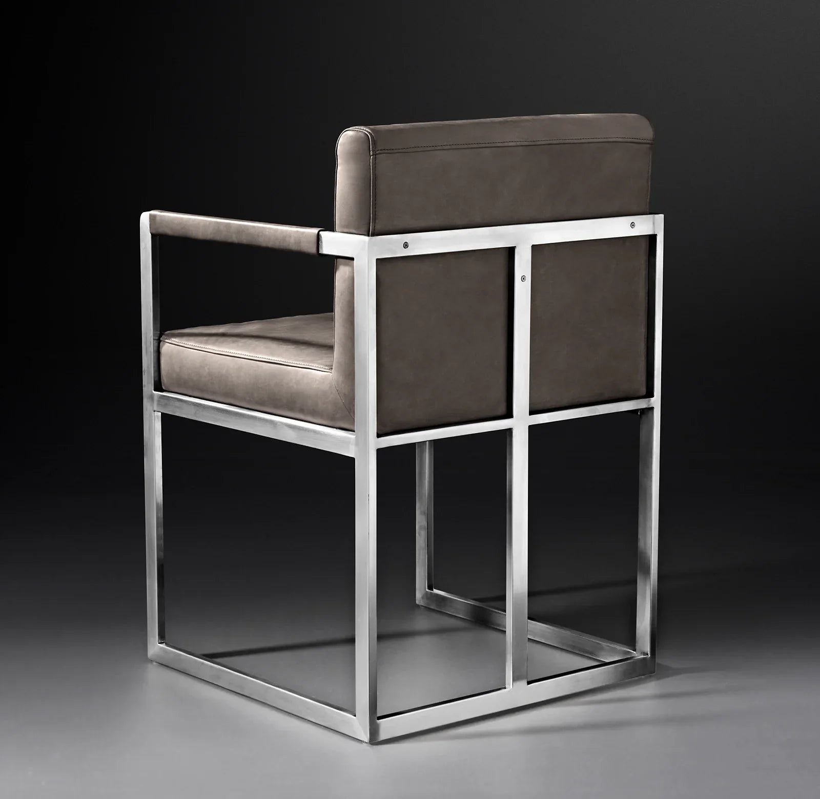 Wexler Square Dining Armchair – Mid-Century Modern Leather and Oak Statement Piece
